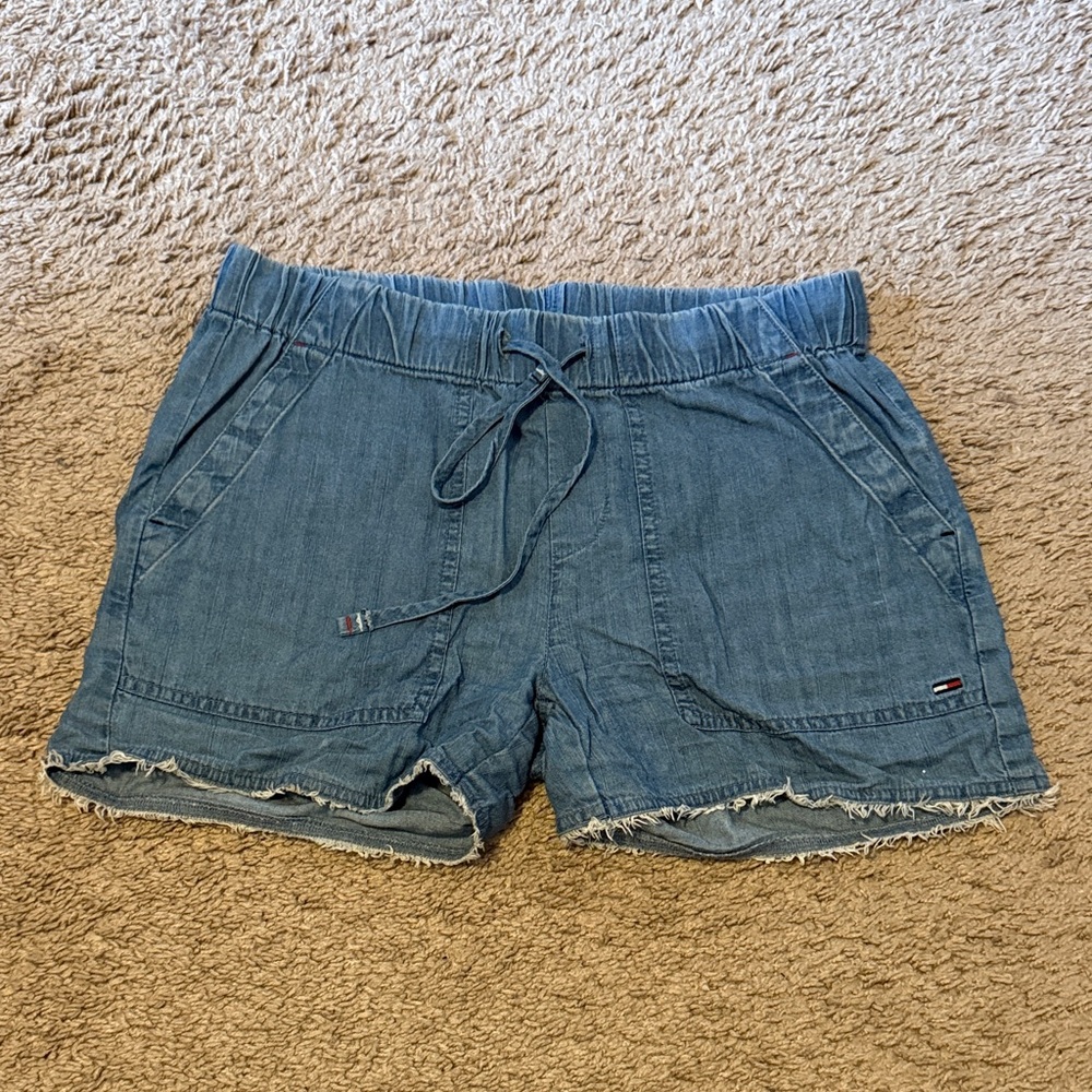 Tommy Hilfiger Light Blue Denim Drawstring Women's Shorts